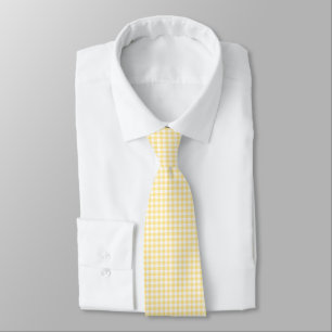 Gravata Xadrez Amarelo Manteiga