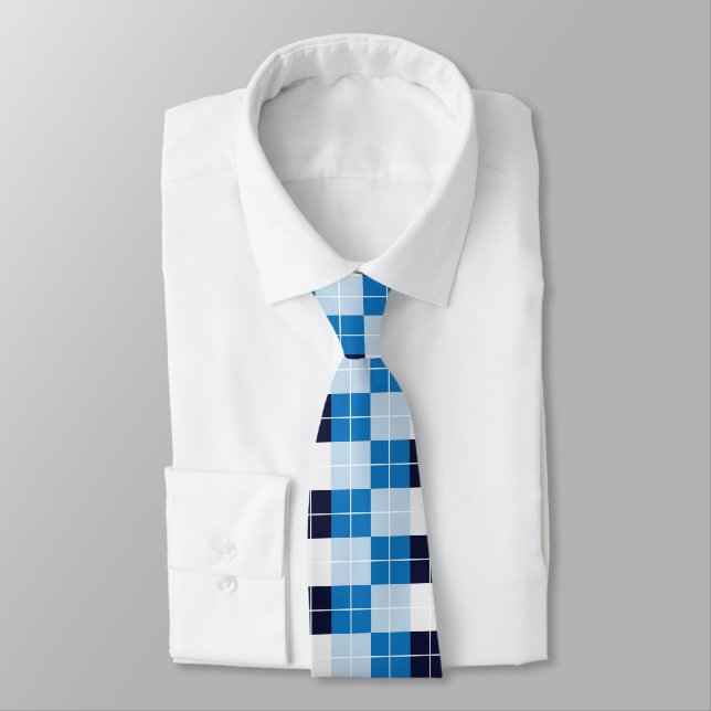 Gravata Xadrez Azul  (Amarrado)