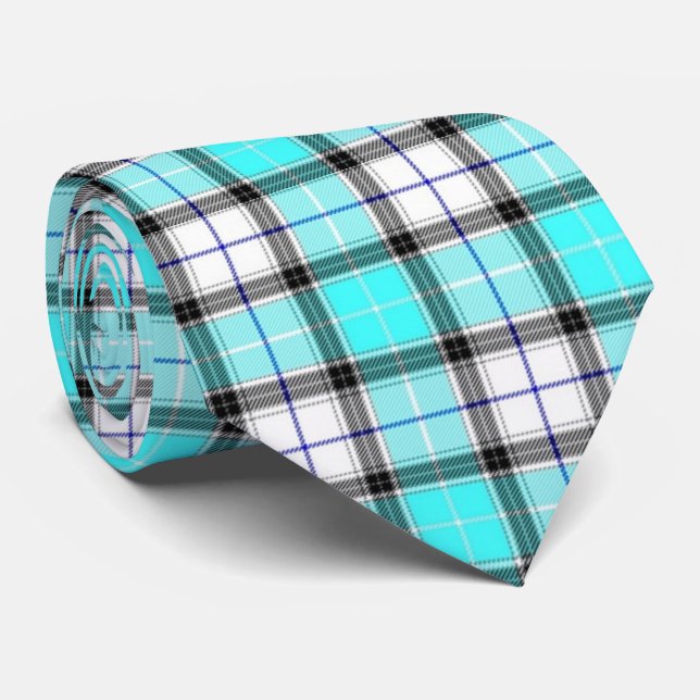 Gravata Xadrez azul (Rolled)
