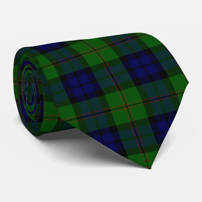 Gravata Xadrez azul Dundas tartan (Rolled)