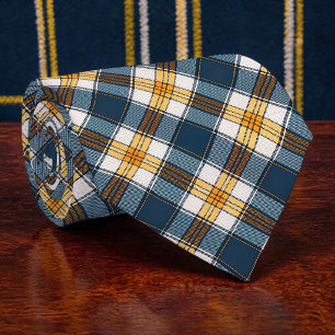 Gravata Xadrez Azul e Amarelo