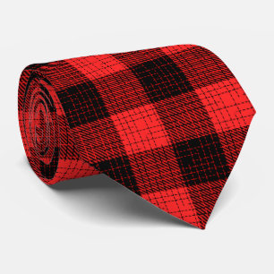 Gravata Xadrez Buffalo Xadrez Vermelho Preto
