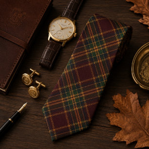 Gravata Xadrez Burgundy Heritage Old Money Tartan