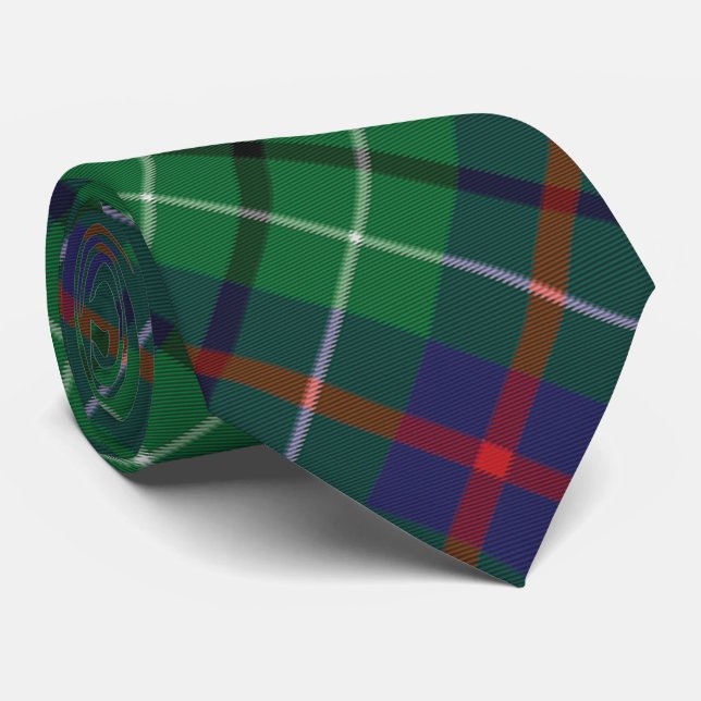 Gravata Xadrez Clan Duncan Green Check Tartan (Rolled)