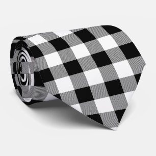 Gravata Xadrez de Búfalo Preto e Branco
