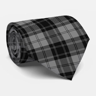 Gravata Xadrez de cinzas pretas Douglas tartan