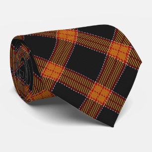 Gravata Xadrez de Halloween Orange e Black Tartan