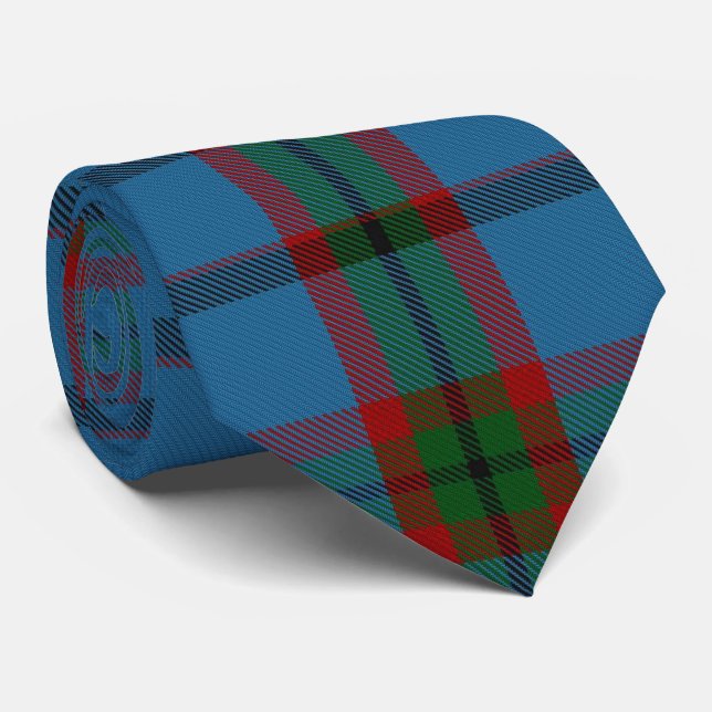 Gravata Xadrez de Tartan gigante verde azul (Rolled)