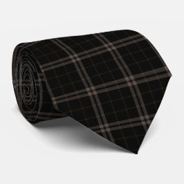 Gravata Xadrez de Tartan Preto Vermelho Suave