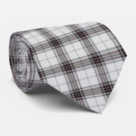 Gravata Xadrez de Tartan Vermelho Negro Branco