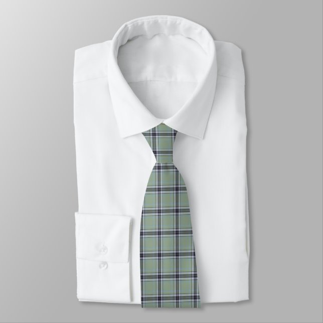 Gravata Xadrez de Tecido Escocês Highland Sage Escocês (Amarrado)