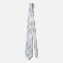 Xadrez Escocês Pastel Monograma Azul Creme Pó