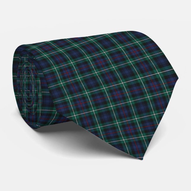 Gravata Xadrez Escocês Tartan MacKenzie Plaid (Rolled)