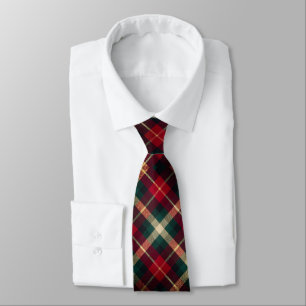 Gravata Xadrez Escocês Tradicional Vermelho e Verde Tartan