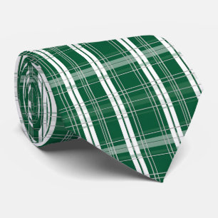 Gravata Xadrez Escocês Verde e Branco Clássico