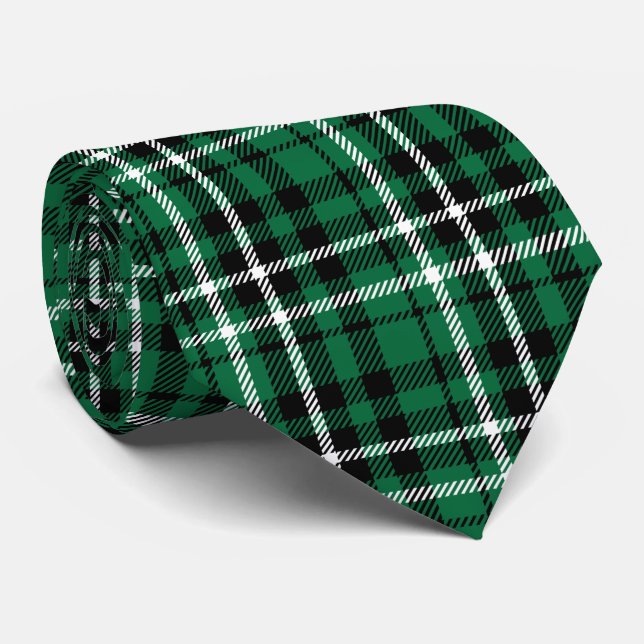Gravata Xadrez Escocês Verde Tartan (Rolled)