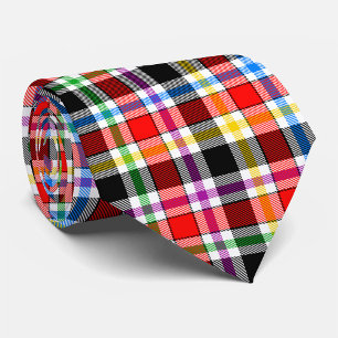 Gravata Xadrez Flanel de multicolores preto vermelho Desig