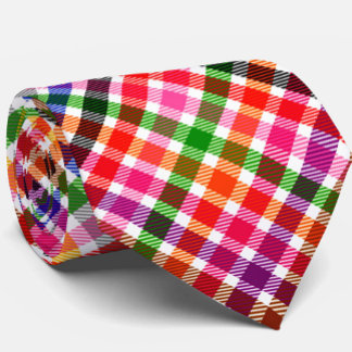 Gravata Xadrez Flanel Multicolor Tartan Em Branco