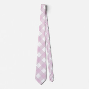 Gravata xadrez gingham rosa pastel branco impressão