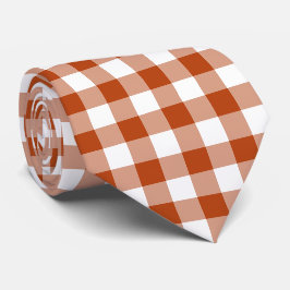 Gravata Xadrez Gingham Vermelho Ferrugem