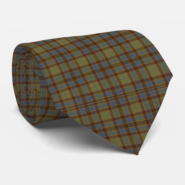 Gravata Xadrez Laranja Azul Oliva (Rolled)