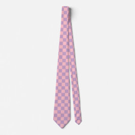 Gravata Xadrez Lilás e Rosa