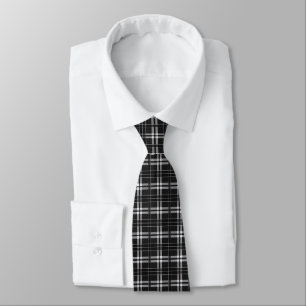 Gravata Xadrez Preto e Branco Elegante