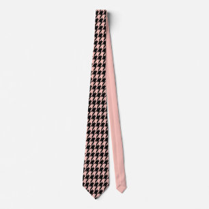 Gravata Xadrez Preto e Rosa Clássico