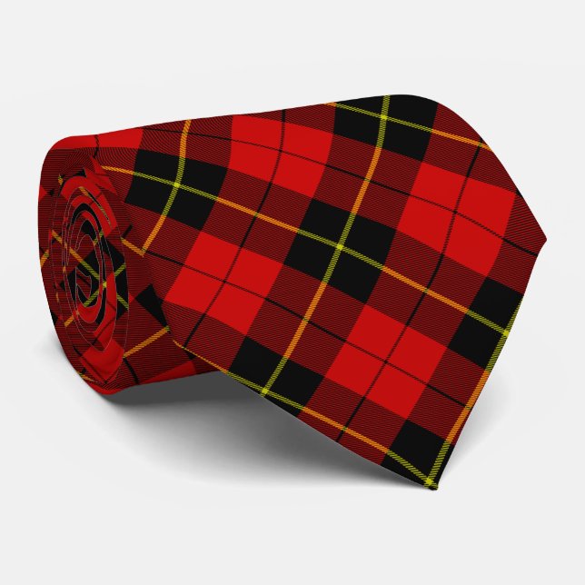Gravata Xadrez preto Wallace Tartan (Rolled)