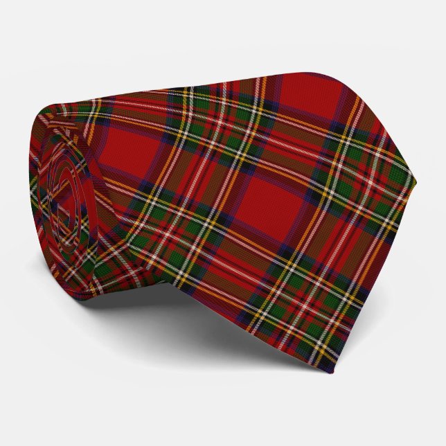 Gravata Xadrez Real Stewart Clan Tartan (Rolled)