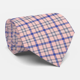 Gravata Xadrez Rosa Azul Padrão Clássico Retro
