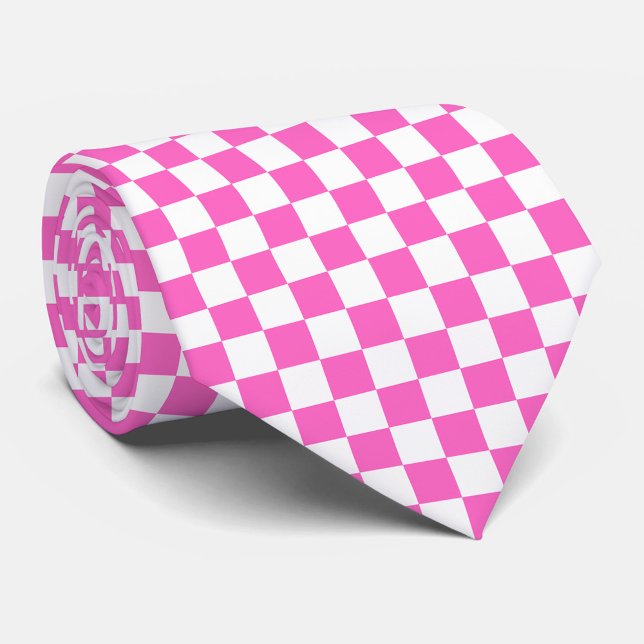 Gravata Xadrez rosa visual clássico (Criador carregado)