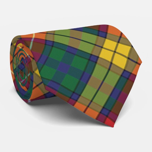 Gravata Xadrez Rustic Clássica Buchanan Red Green Tartan (Rolled)