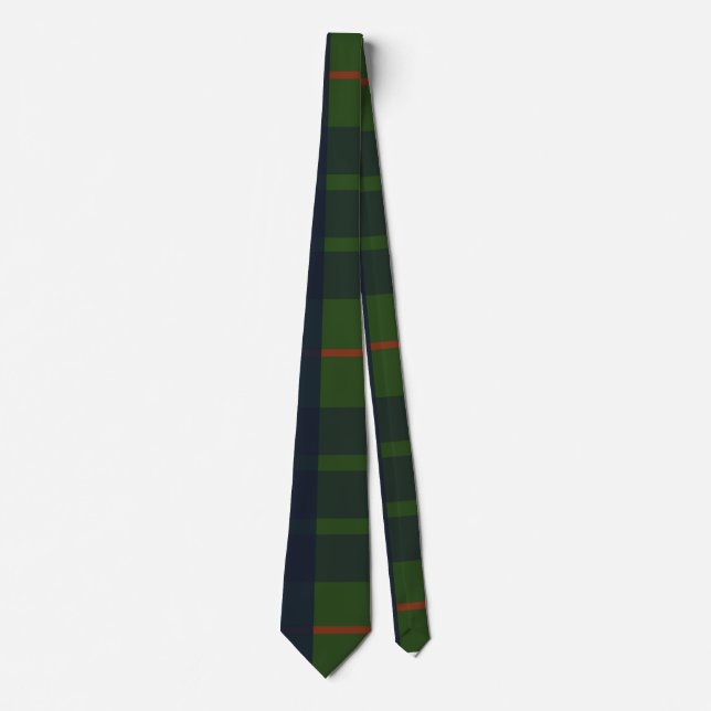 Gravata Xadrez Verde Azul e Tartan Vermelho (Frente)