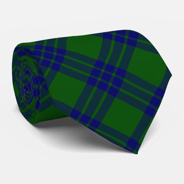 Gravata Xadrez verde-azul-Montgomery tartan (Rolled)