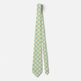 Gravata Xadrez Verde Menta Pastel e Amarelo Pálido