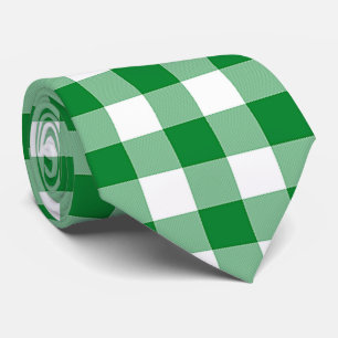 Gravata Xadrez Verde Moderno de Buffalo Branco