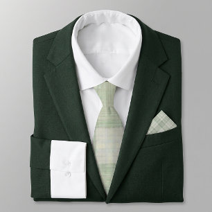 Gravata Xadrez verde sage claro