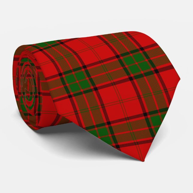 Gravata Xadrez verde-vermelha Maxwell tartan (Rolled)