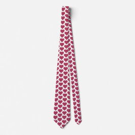 Gravata Xadrez Vermelho Rosa em Formato de Coração