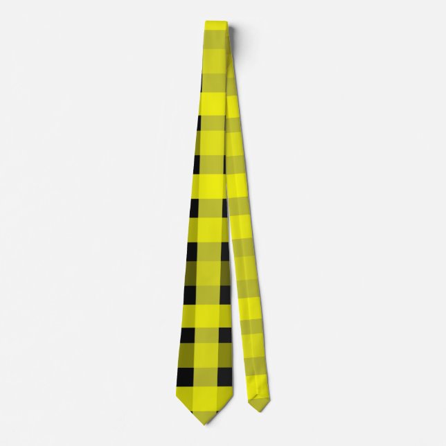 Gravata Yellow and Black Gingham Tie (Frente)