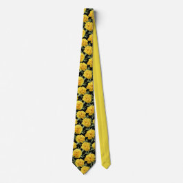 Gravata Yellow Peony Floral Pattern