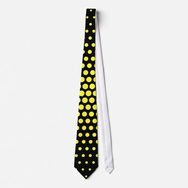 Gravata Yellow Techno Dots Modern Black (Frente)