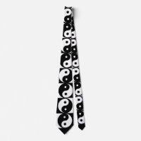 Yin Yang Black and White Novelty Neck Tie