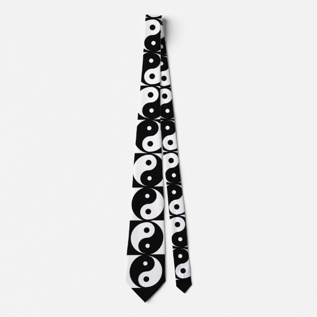 Gravata Yin Yang Black and White Novelty Neck Tie (Frente)