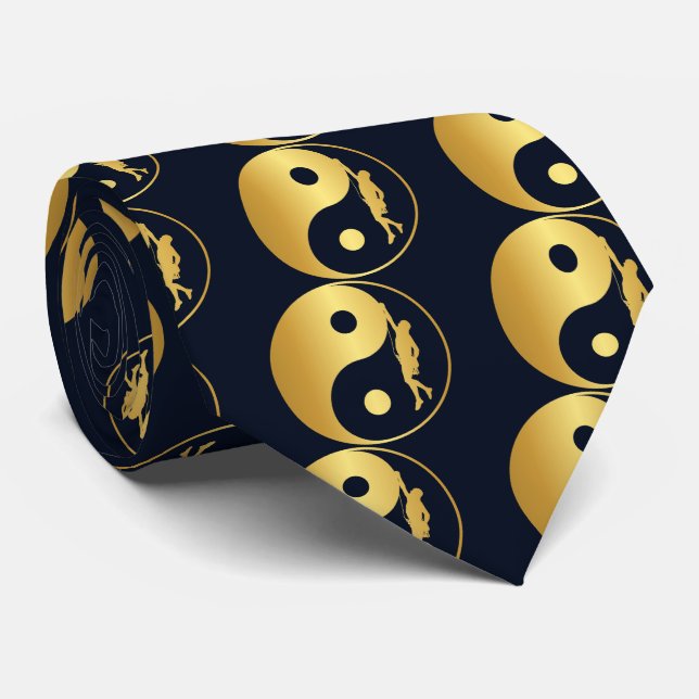 Gravata Yin & Yang Climber (ouro) (Rolled)