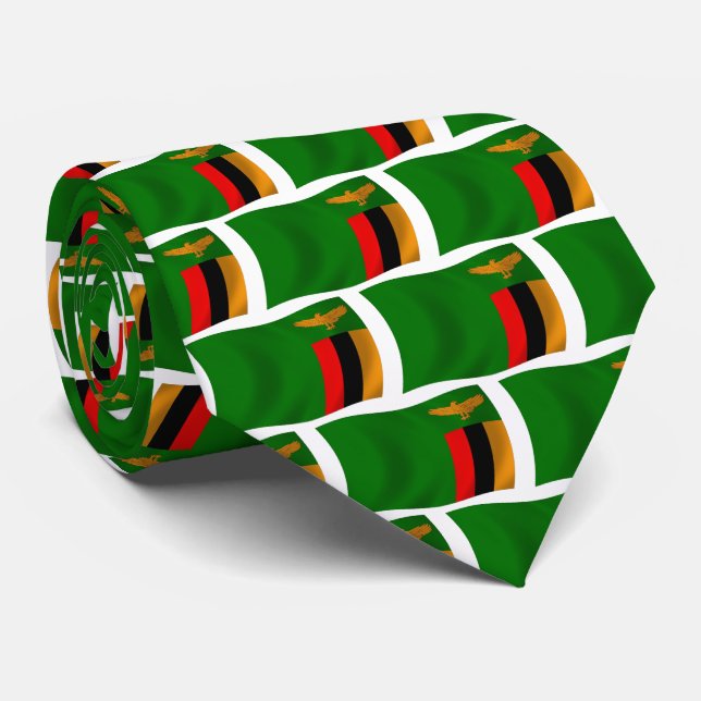 Gravata Zambia Flag Tie (Rolled)