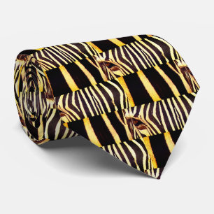 Gravata Zebra Abstrato Impressão Tendy Neck Tie