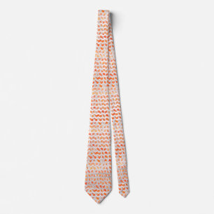 Gravata Zebra Chevron Laranja e Branco