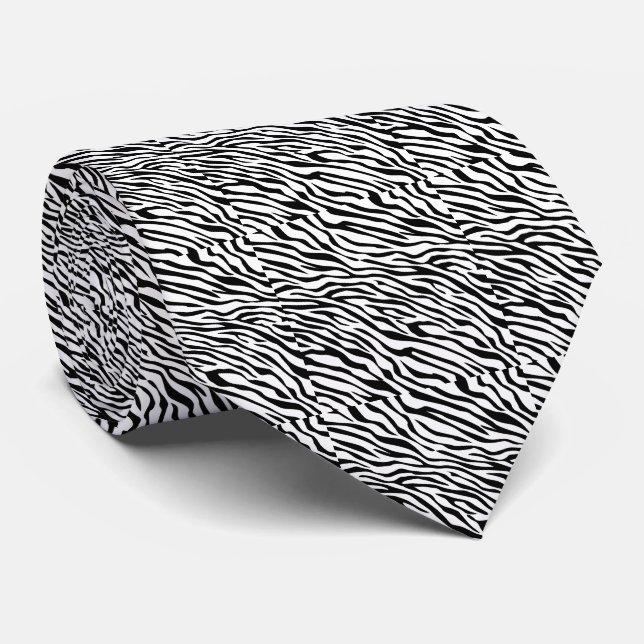 Gravata Zebra de Cor de Fundo Personalizável (Rolled)